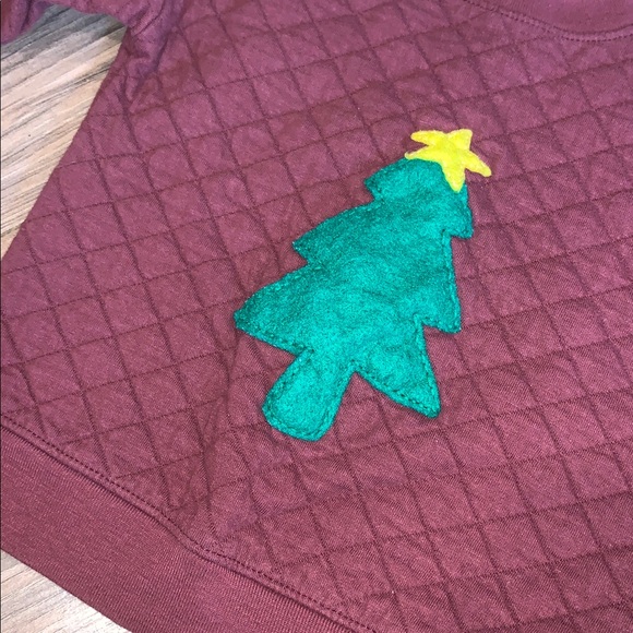 Kid's Unisex Garanimals Burgundy Quilted Christmas Tree Cotton Sweatshirt 18M - Picture 2 of 6